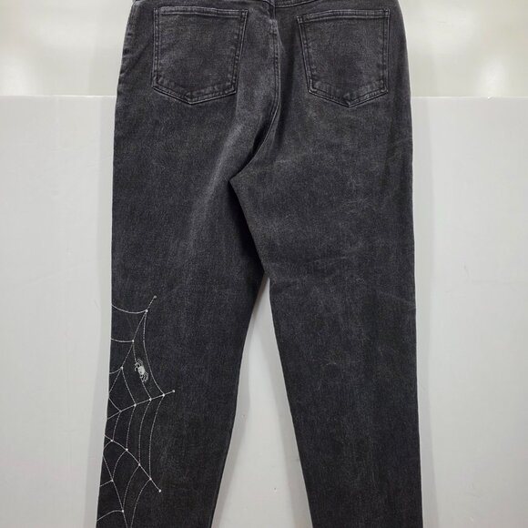 Vtg Quacker Factory Jeans Women’s Sz 10 Black Halloween Embroidered Spider Webs - Picture 5 of 13